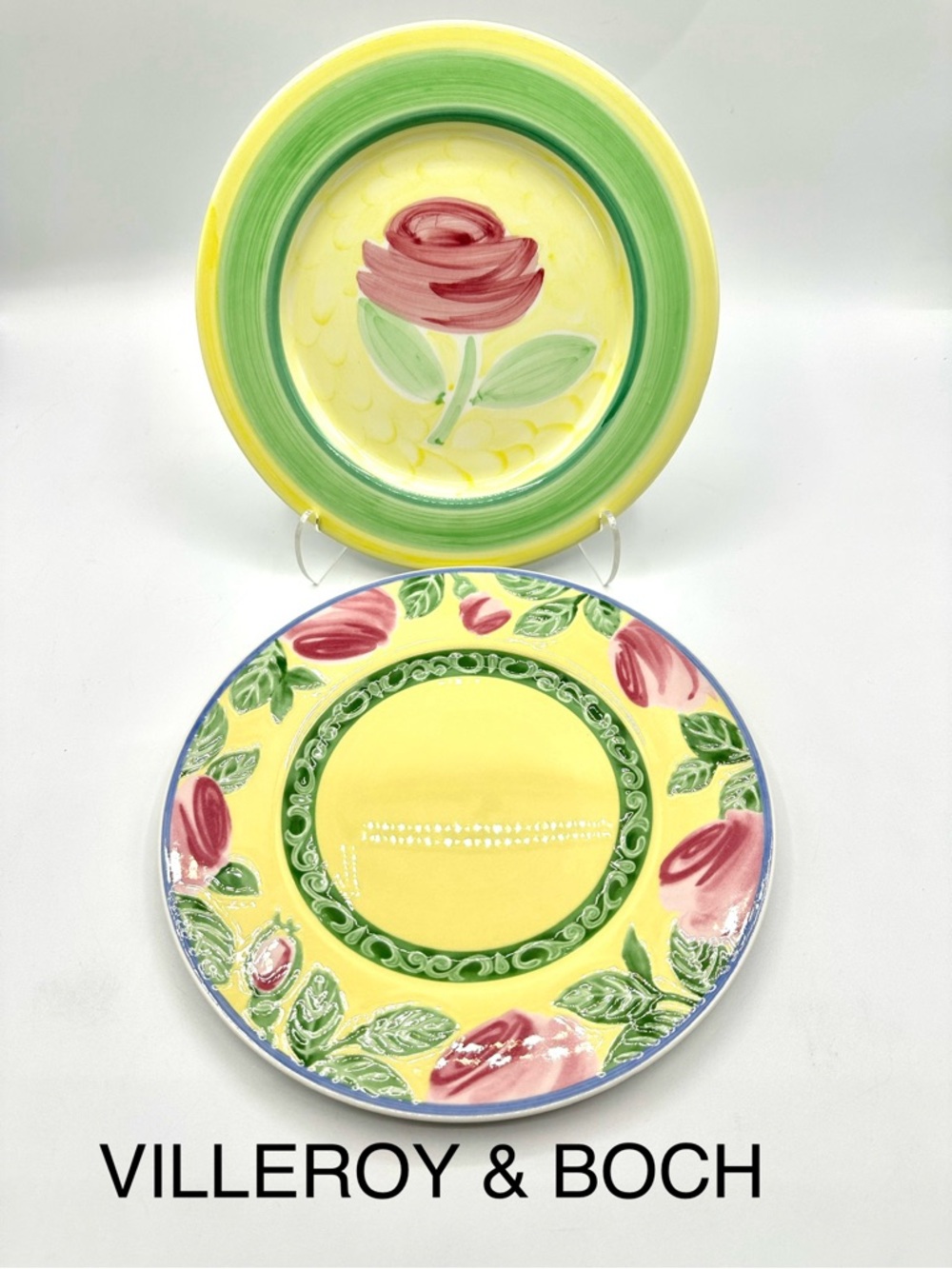 2 Villeroy & Boch Salad Plates. Roses NWT